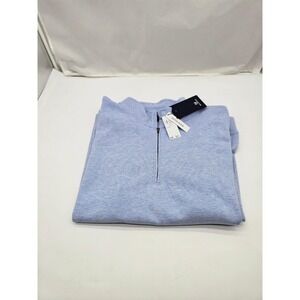 Magaschoni Quarter 1/4 Zip Pullover Men's XL Blue NWT Cotton Blend